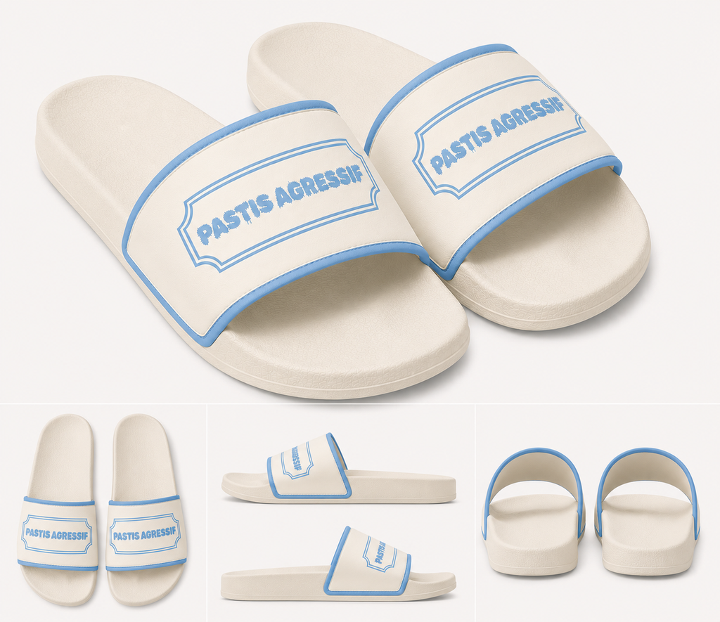 Claquettes logo "Pastis Agressif"