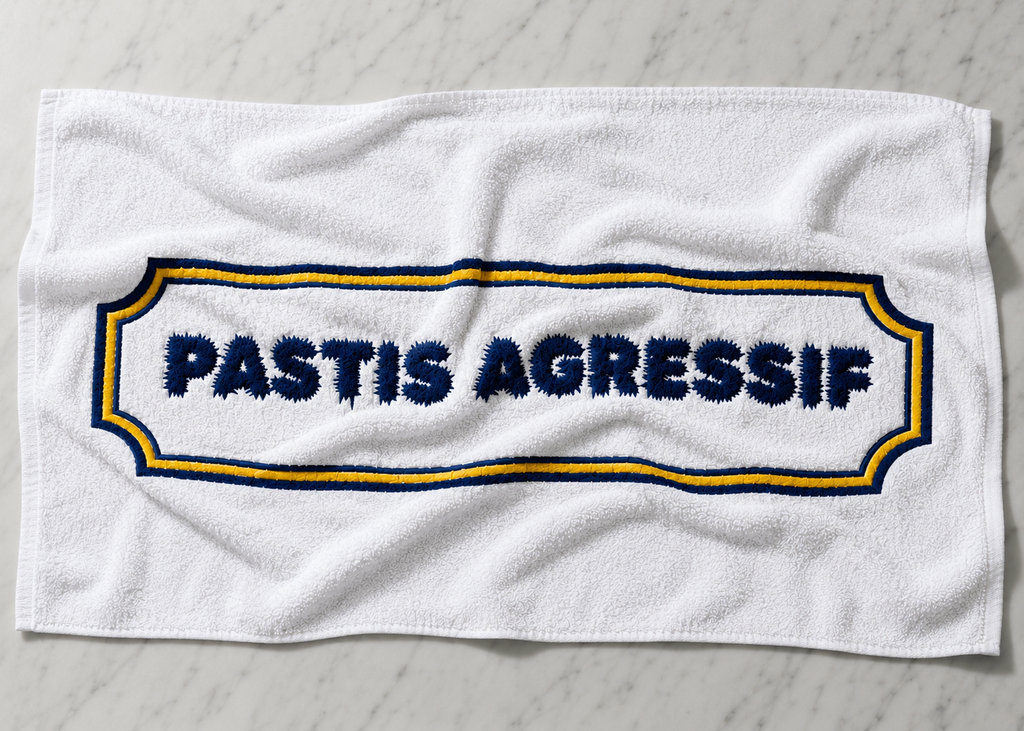 Serviette de bain logo "Pastis Agressif"