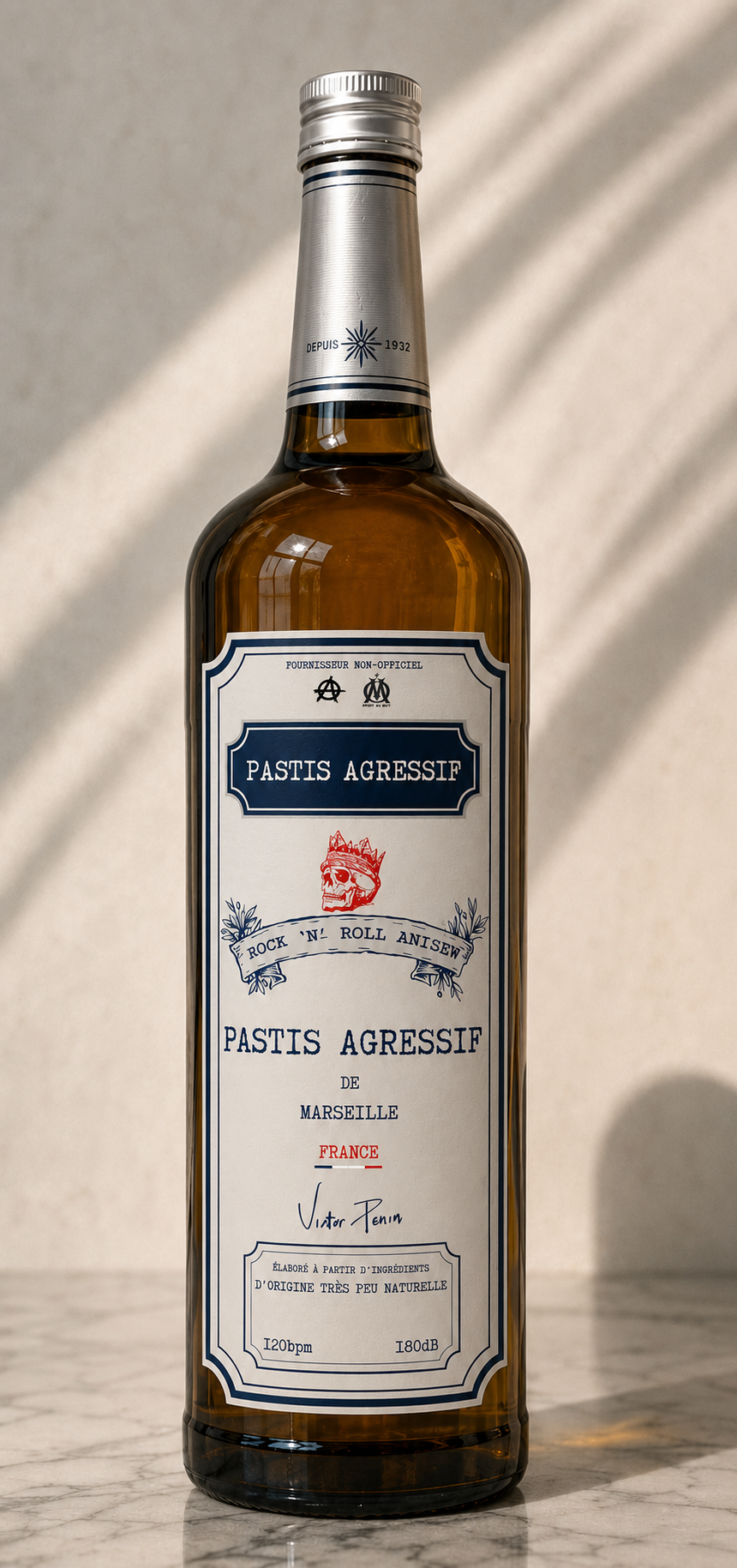 Bouteille de pastis "Pastis Agressif"