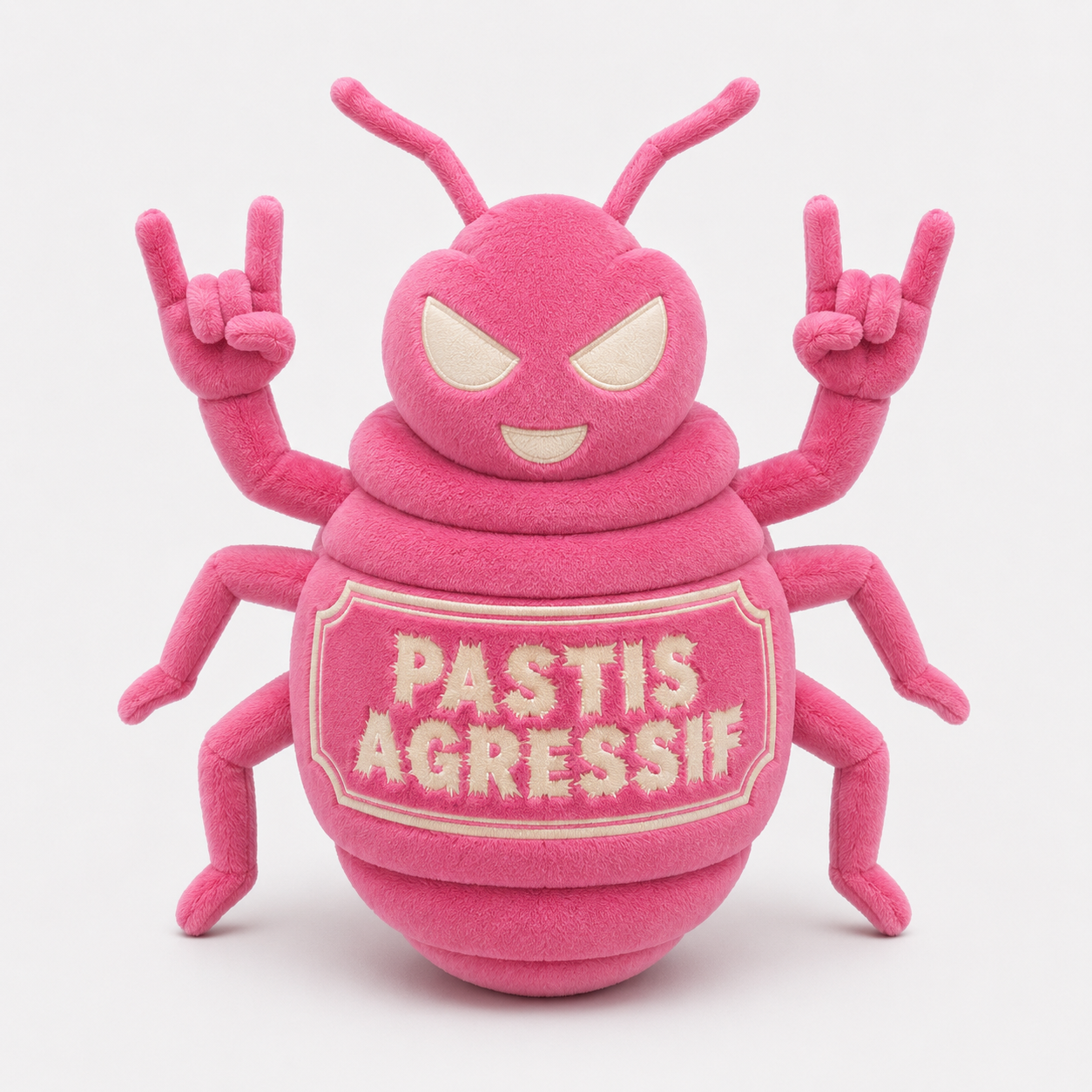 Peluche Punky la punaise de lit logo "Pastis Agressif"